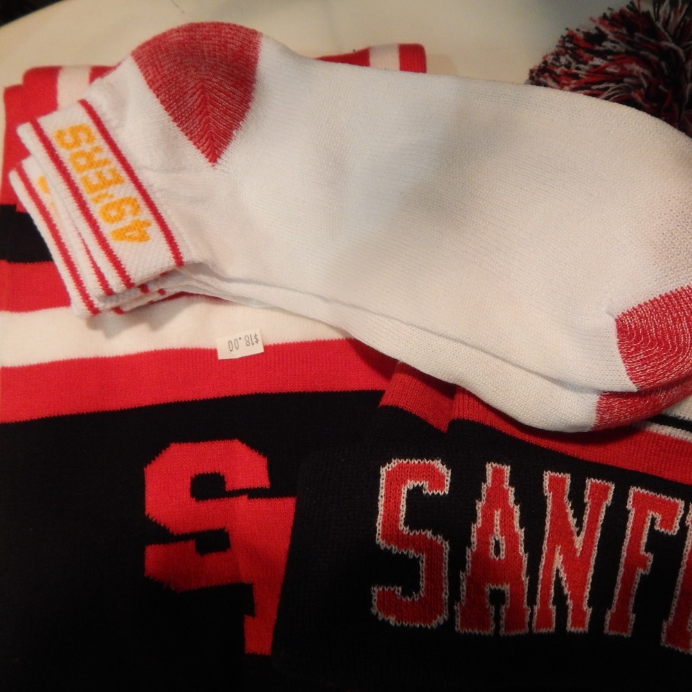 San Fran Scarf and 49ers Socks